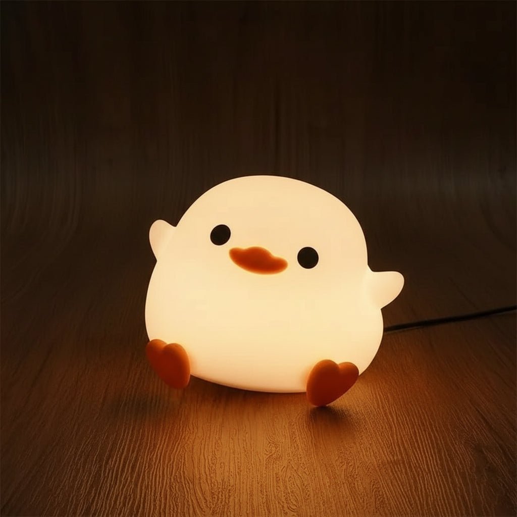Cute Duck LED Night Light - Touch Sensor Silicone Lamp for Kids, Portable and Safe 1