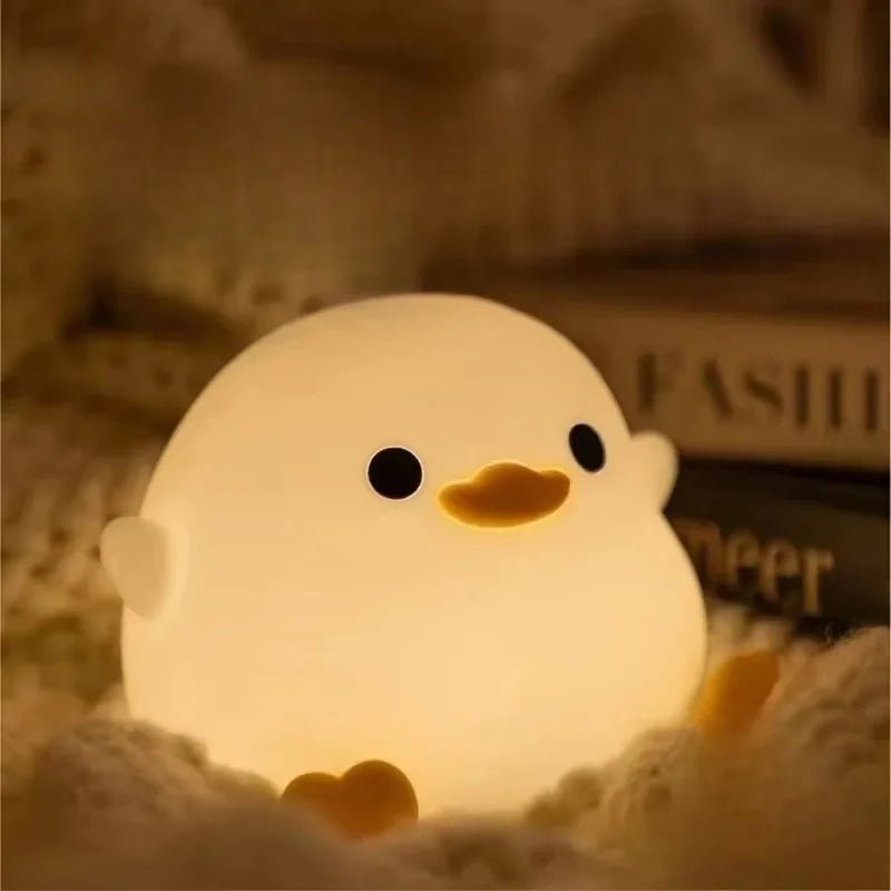 Cute Duck LED Night Light - Touch Sensor Silicone Lamp for Kids, Portable and Safe 2