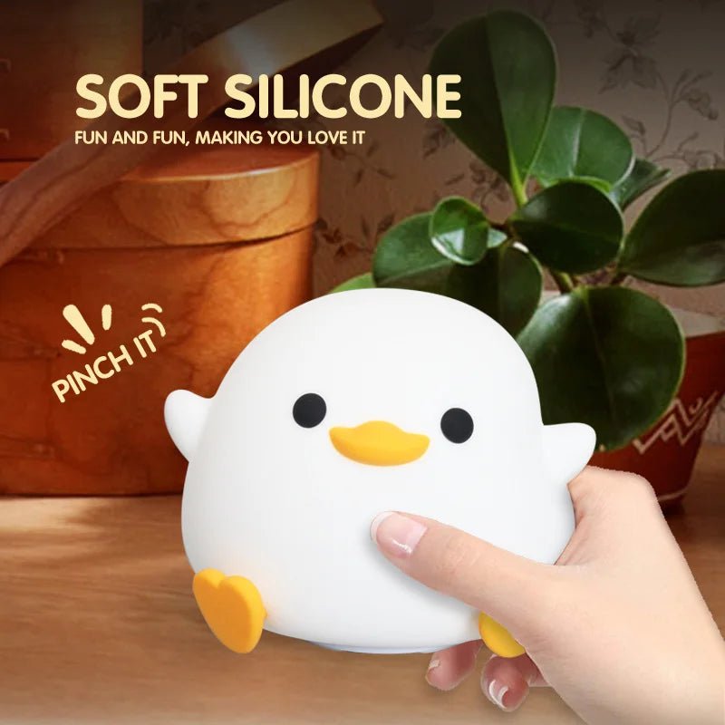 Cute Duck LED Night Light - Touch Sensor Silicone Lamp for Kids, Portable and Safe 4