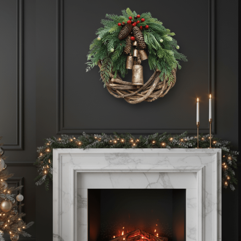 BOHOLUX – Decorative Holiday Wreath with Boho Elements and Natural Textures