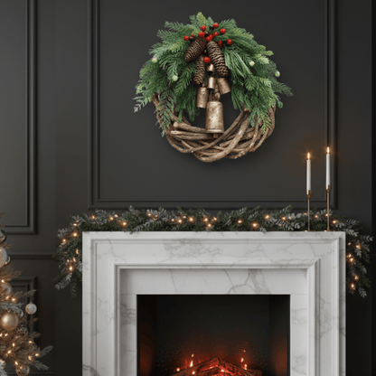 BOHOLUX – Decorative Holiday Wreath with Boho Elements and Natural Textures