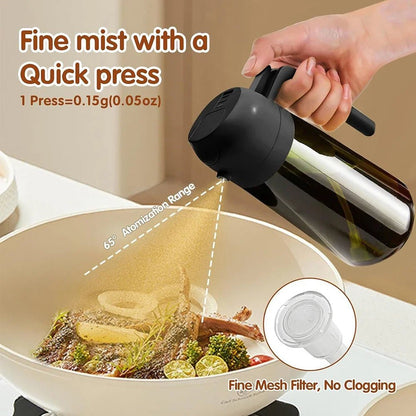 Dark Green Glass Oil Sprayer - 470ML Ergonomic Olive Oil Dispenser for Cooking 2