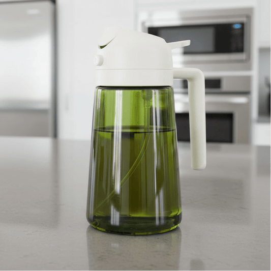 Dark Green Glass Oil Sprayer - 470ML Ergonomic Olive Oil Dispenser for Cooking 6