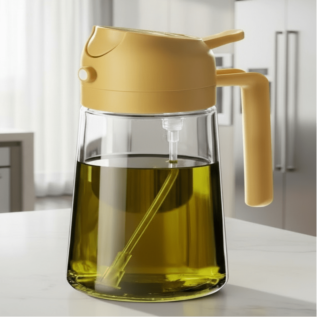 Dark Green Glass Oil Sprayer - 470ML Ergonomic Olive Oil Dispenser for Cooking 9