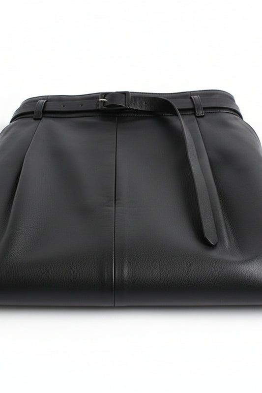 Diana - Genuine Leather Pencil Skirt with Sculpted Waist & Belt for Elegant Fit 8