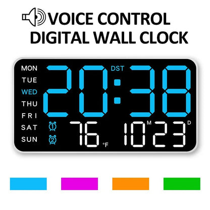Digital Clock - Electronic Wall Clock with Remote, Dual Alarms & Temperature Display 0