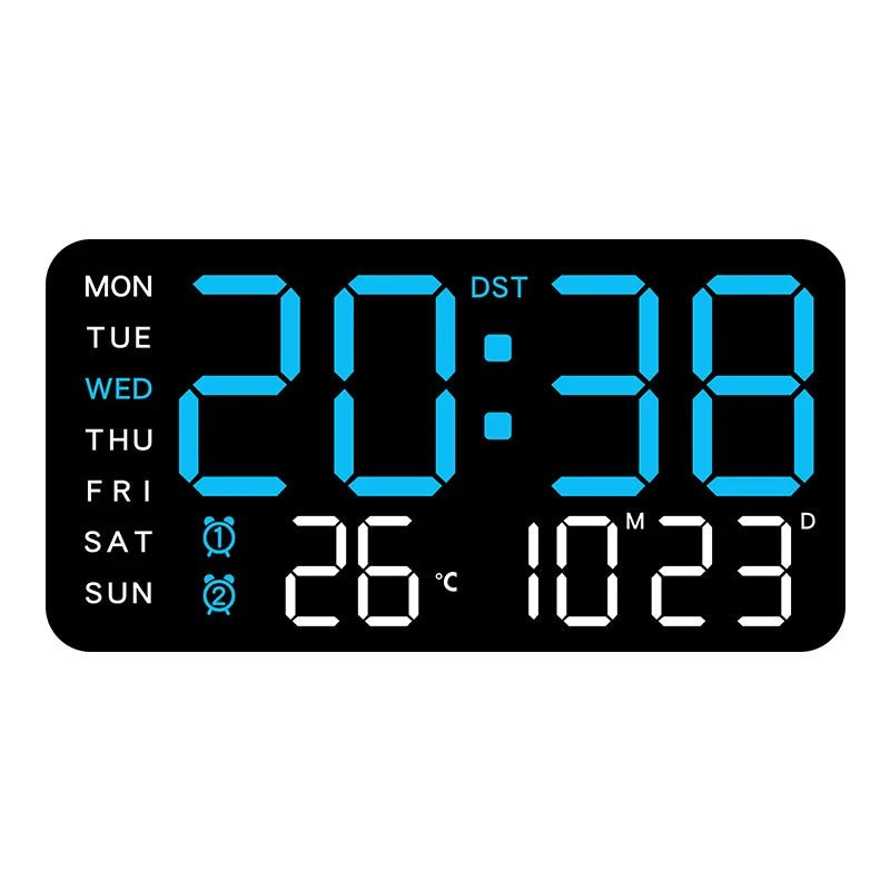 Digital Clock - Electronic Wall Clock with Remote, Dual Alarms & Temperature Display 10