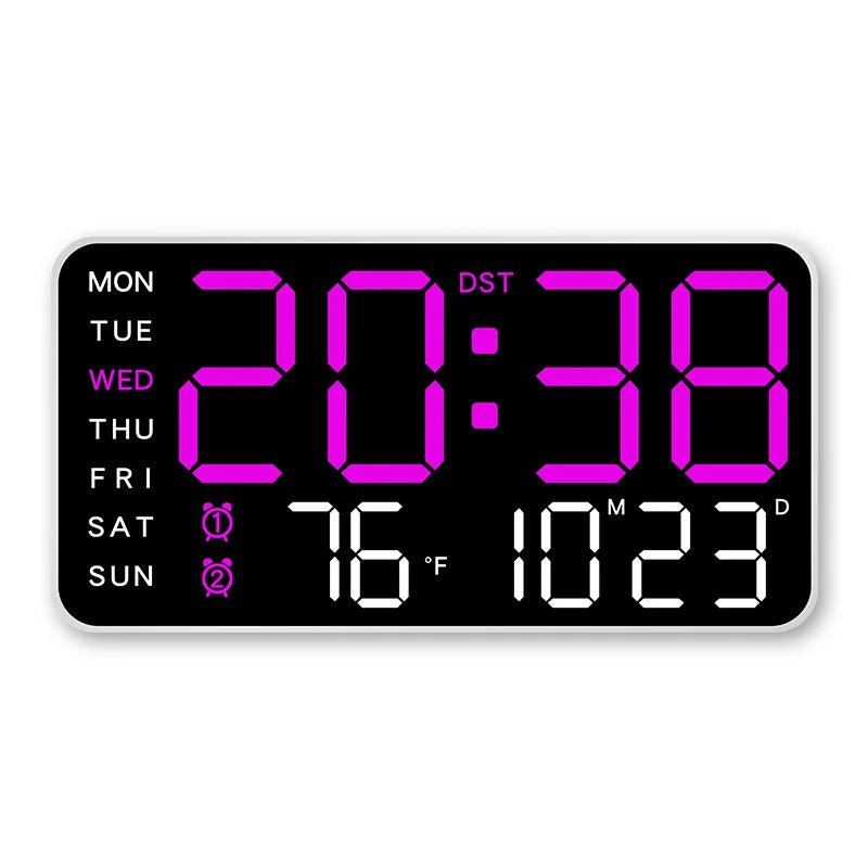 Digital Clock - Electronic Wall Clock with Remote, Dual Alarms & Temperature Display 13