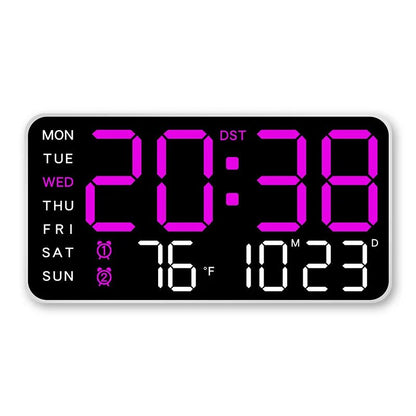 Digital Clock - Electronic Wall Clock with Remote, Dual Alarms & Temperature Display 13