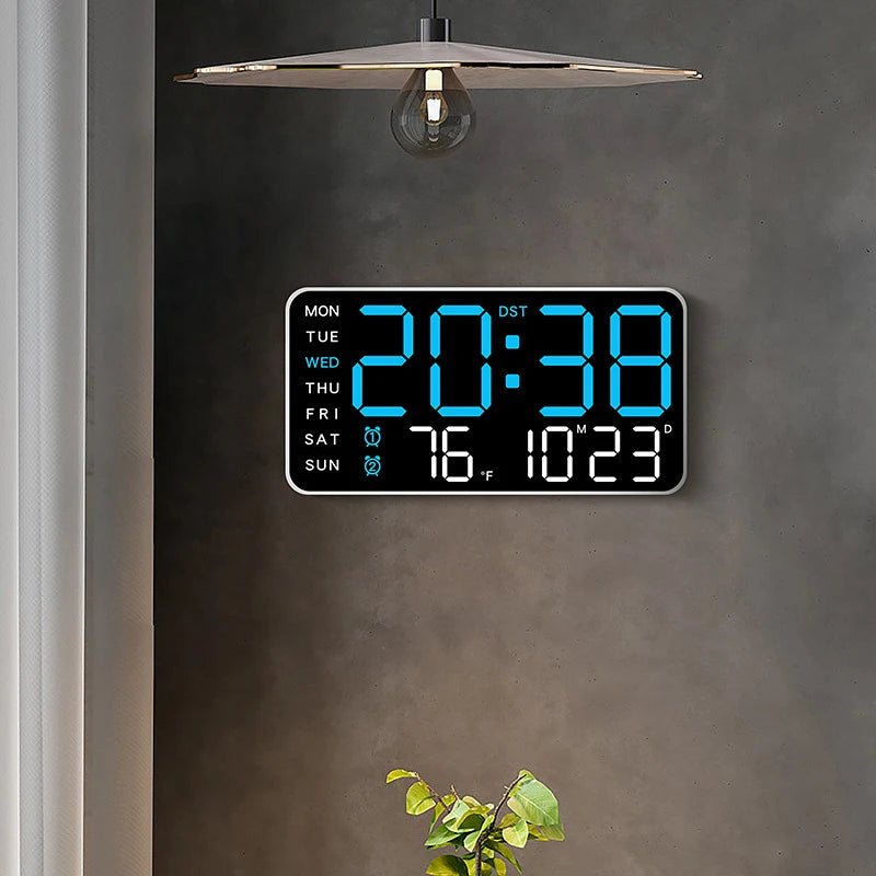 Digital Clock - Electronic Wall Clock with Remote, Dual Alarms & Temperature Display 2