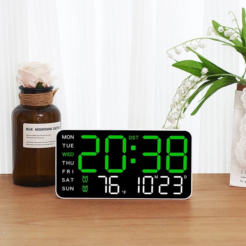 Digital Clock - Electronic Wall Clock with Remote, Dual Alarms & Temperature Display 3