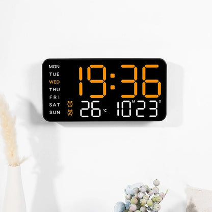 Digital Clock - Electronic Wall Clock with Remote, Dual Alarms & Temperature Display 4