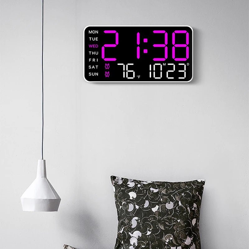 Digital Clock - Electronic Wall Clock with Remote, Dual Alarms & Temperature Display 5
