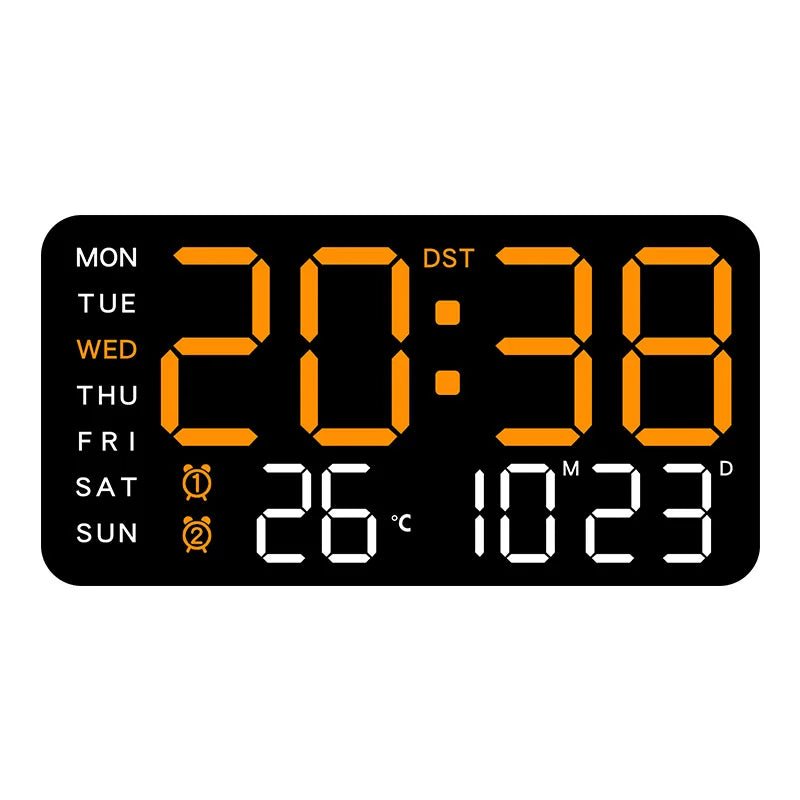 Digital Clock - Electronic Wall Clock with Remote, Dual Alarms & Temperature Display 6
