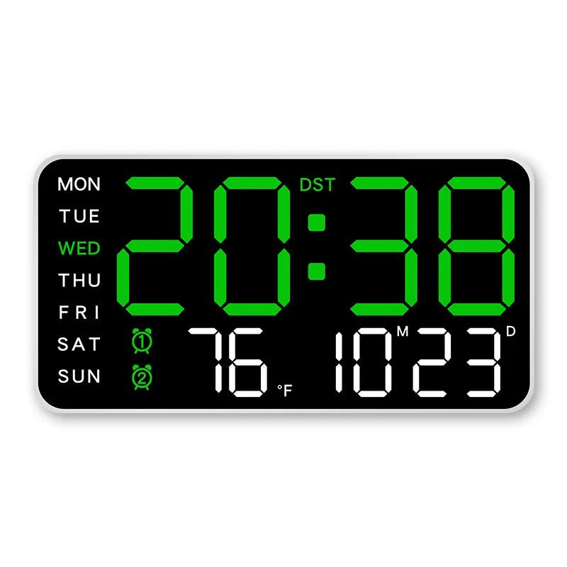 Digital Clock - Electronic Wall Clock with Remote, Dual Alarms & Temperature Display 7