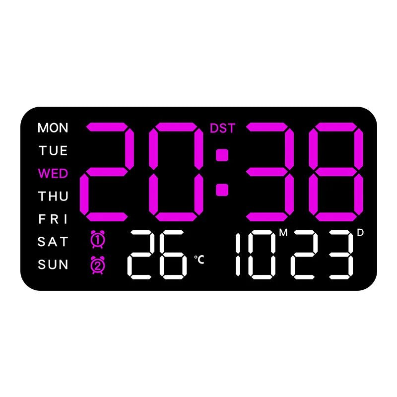 Digital Clock - Electronic Wall Clock with Remote, Dual Alarms & Temperature Display 8