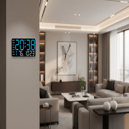 WALLSYNC PRO – Digital Wall Clock with Remote, Dual Alarms & Temperature Display