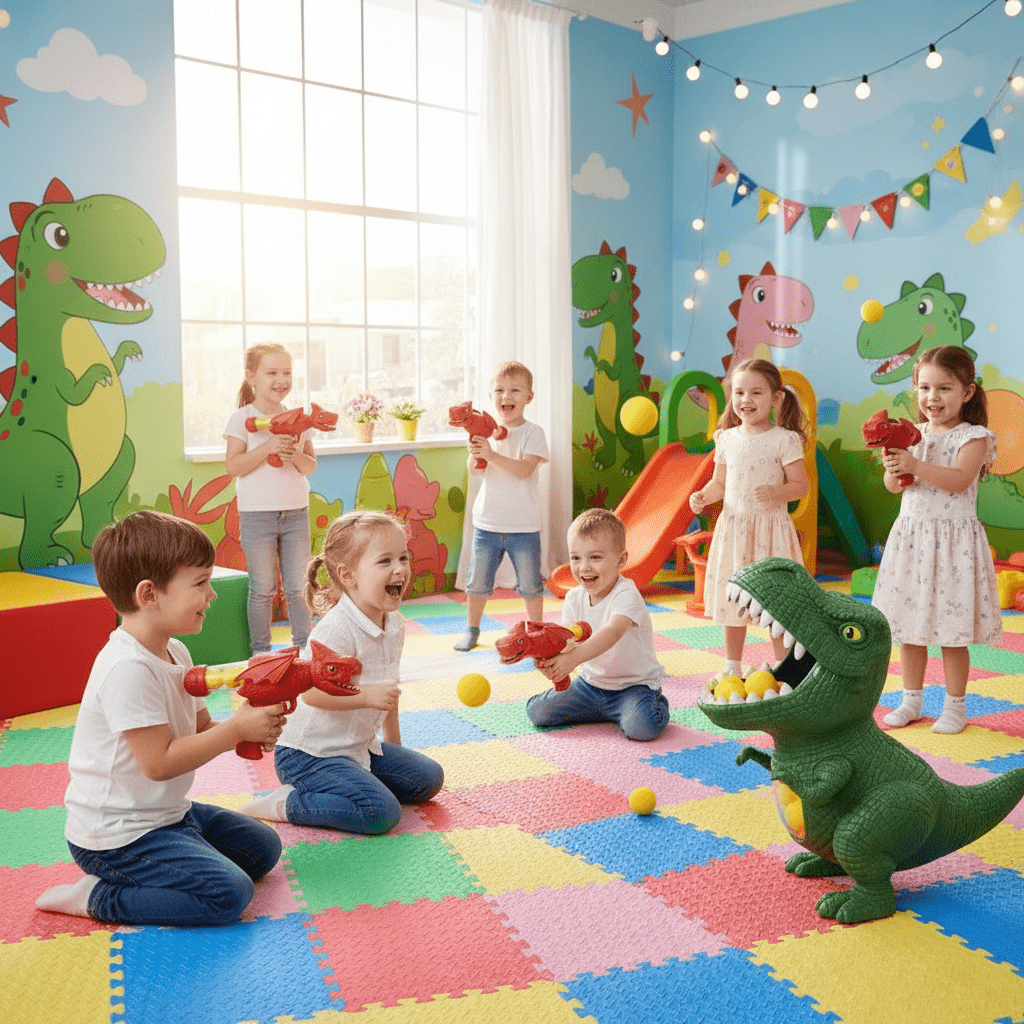 DinoBlast - Dinosaur Shooting Game for Kids with Soft Foam Balls & Target 0