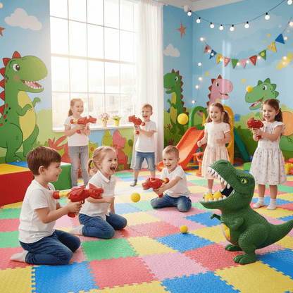 DinoBlast - Dinosaur Shooting Game for Kids with Soft Foam Balls & Target 0