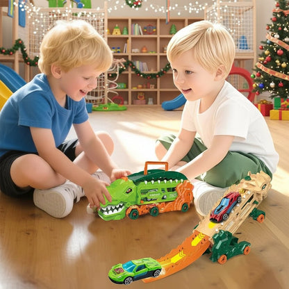 Dino Transport Truck Toy - Transforming Vehicle with Push-Button Ejector & Mini Cars 1