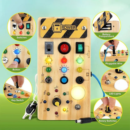 Discovery Play Montessori Busy Board | Develops Fine Motor Skills | Wooden Activity Board for Toddlers | Montessori Sensory Toy 3
