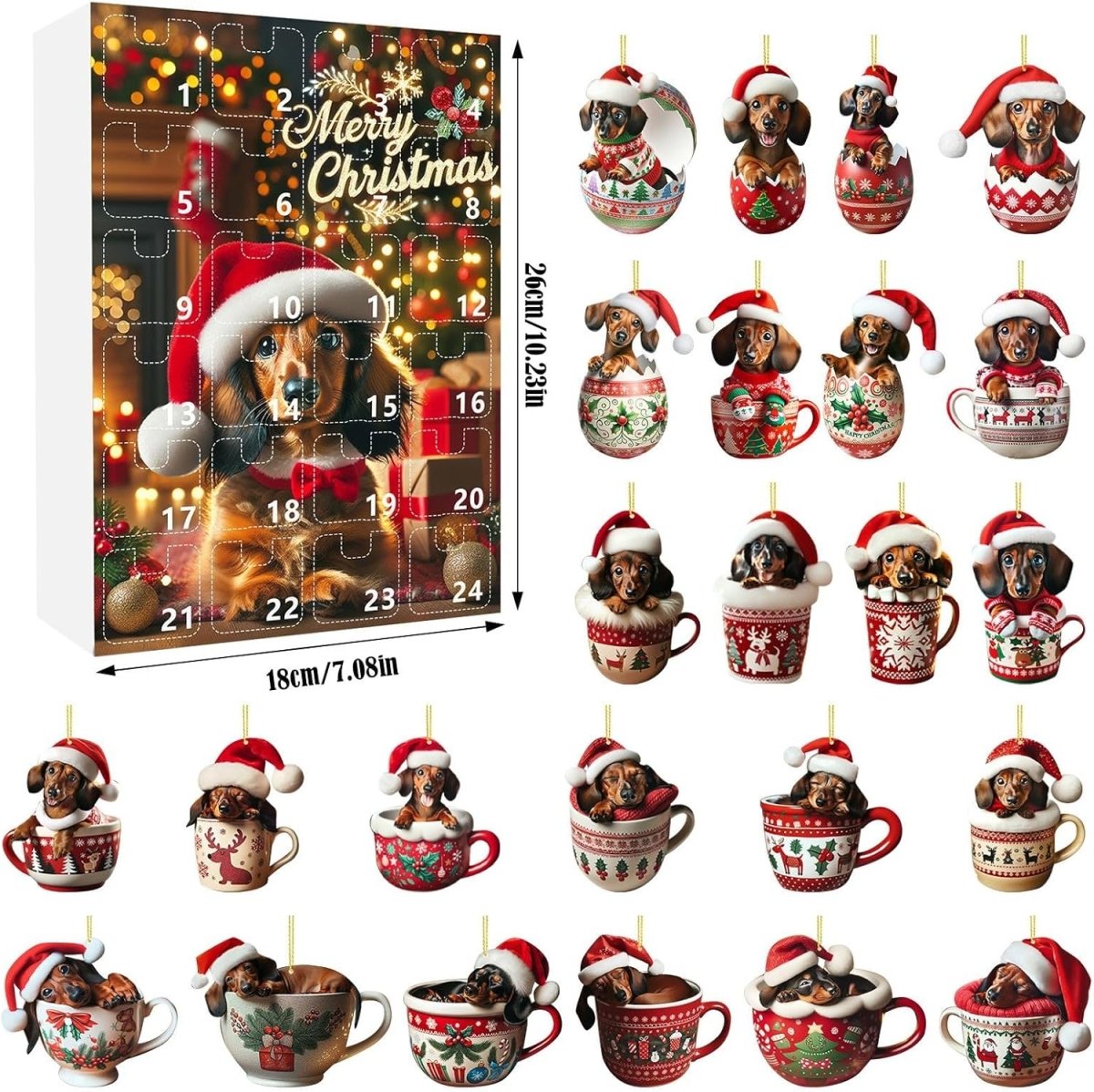 Dog Joy - 24-Day Christmas Advent Calendar with Dachshund Accessories 0