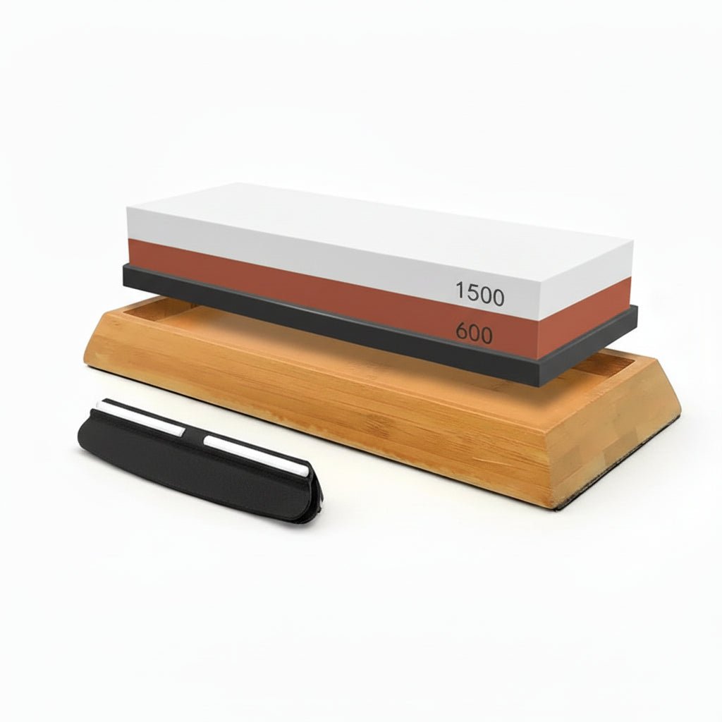 Double-Sided Whetstone Knife Sharpener with Bamboo Base for Razor-Sharp Blades 20