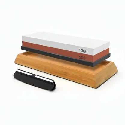Double-Sided Whetstone Knife Sharpener with Bamboo Base for Razor-Sharp Blades 20