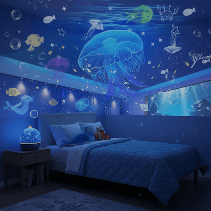 DreamGlow - 2-in-1 Night Light Projector with Galaxy and Underwater Scenes 1