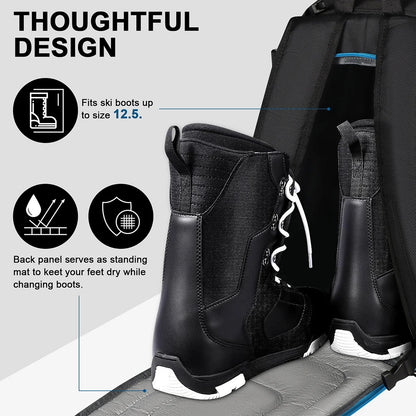 Durable 50L Ski Backpack - Waterproof Rucksack for Gear & Accessories 3