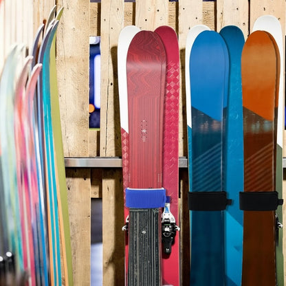 Durable Nylon Ski Straps - 2pcs Adhesive Snowboard Fixing Belts for Easy Transport 2