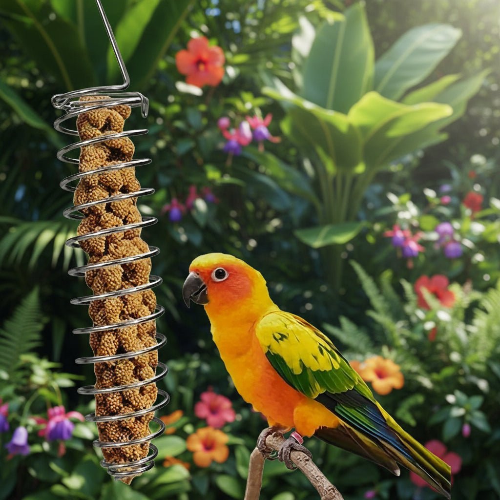 Durable Stainless Steel Parrot Forager Feeder - Spiral Design for Small Pets 0