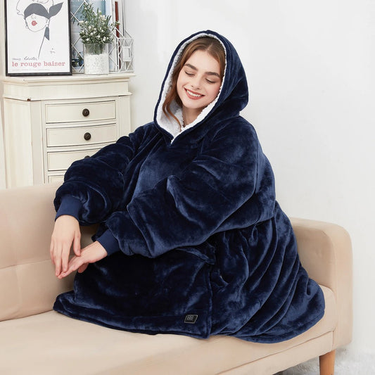 EMBERWEAR – USB-Powered Heated Blanket Hoodie for Cozy Warmth 0