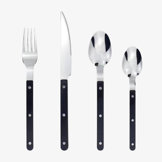ETERNISERVE – 24-Piece Engraved Stainless Steel Cutlery Set for 6 0