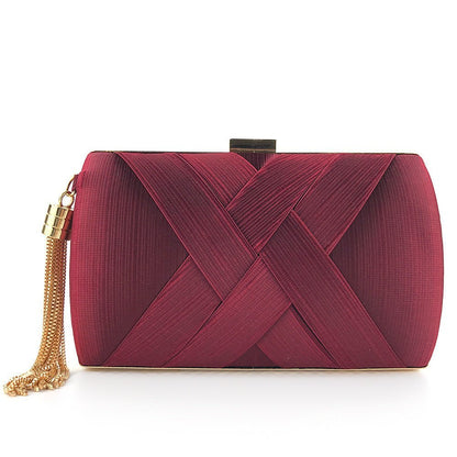 Éclessa Luxury Evening Clutch | Satin tassel handbag for classic and modern elegance 9