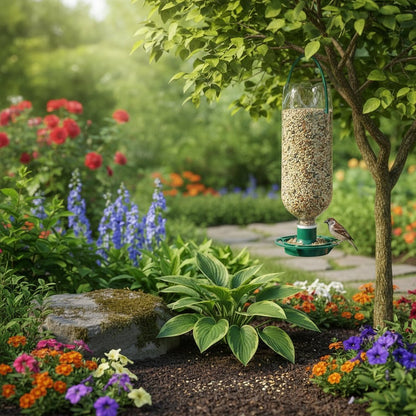 Eco-Friendly Bird Feeder - Automatic Recycled Soda Bottle Design for Outdoor Use 0