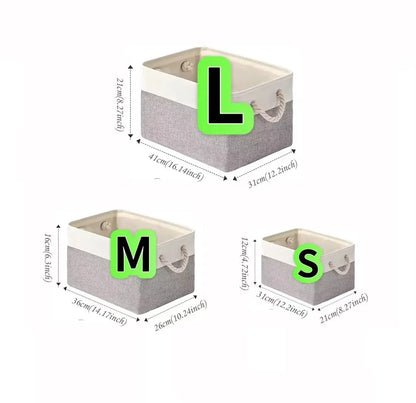 Eco-Friendly Linen Fabric Storage Basket - Multi-Functional Organizer for Toys and Clothes 1