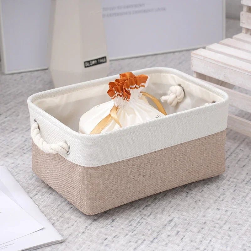 Eco-Friendly Linen Fabric Storage Basket - Multi-Functional Organizer for Toys and Clothes 4