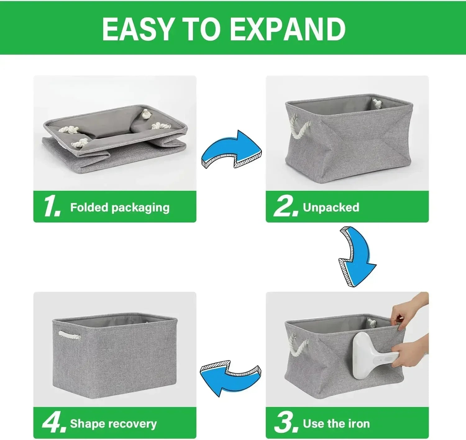 Eco-Friendly Linen Fabric Storage Basket - Multi-Functional Organizer for Toys and Clothes 5