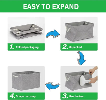 Eco-Friendly Linen Fabric Storage Basket - Multi-Functional Organizer for Toys and Clothes 5