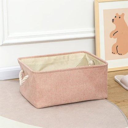 Eco-Friendly Linen Fabric Storage Basket - Multi-Functional Organizer for Toys and Clothes 6