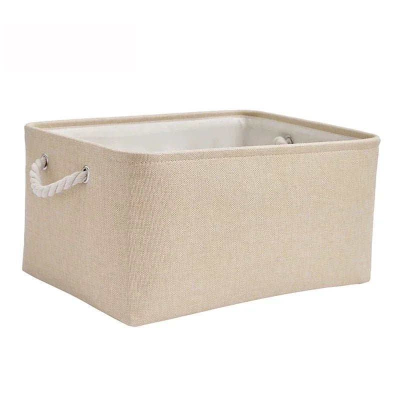 Eco-Friendly Linen Fabric Storage Basket - Multi-Functional Organizer for Toys and Clothes 8