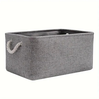 Eco-Friendly Linen Fabric Storage Basket - Multi-Functional Organizer for Toys and Clothes 9