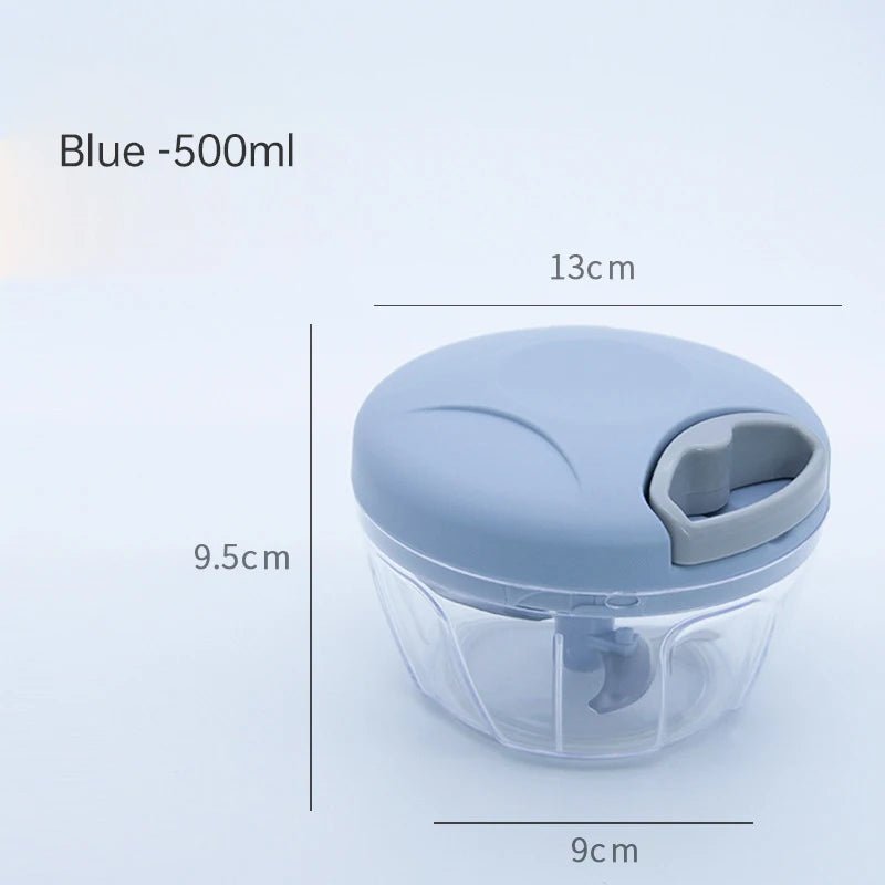 Efficient Kitchen Manual Meat Mincer & Garlic Chopper - Stainless Steel, 500/900ML 9