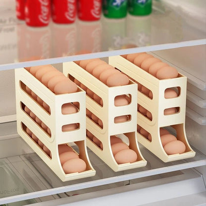 EggKeeper - Large Capacity Egg Storage Box with Rolling Design for 30 Eggs 0