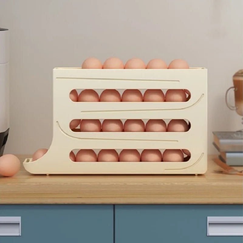 EggKeeper - Large Capacity Egg Storage Box with Rolling Design for 30 Eggs 5