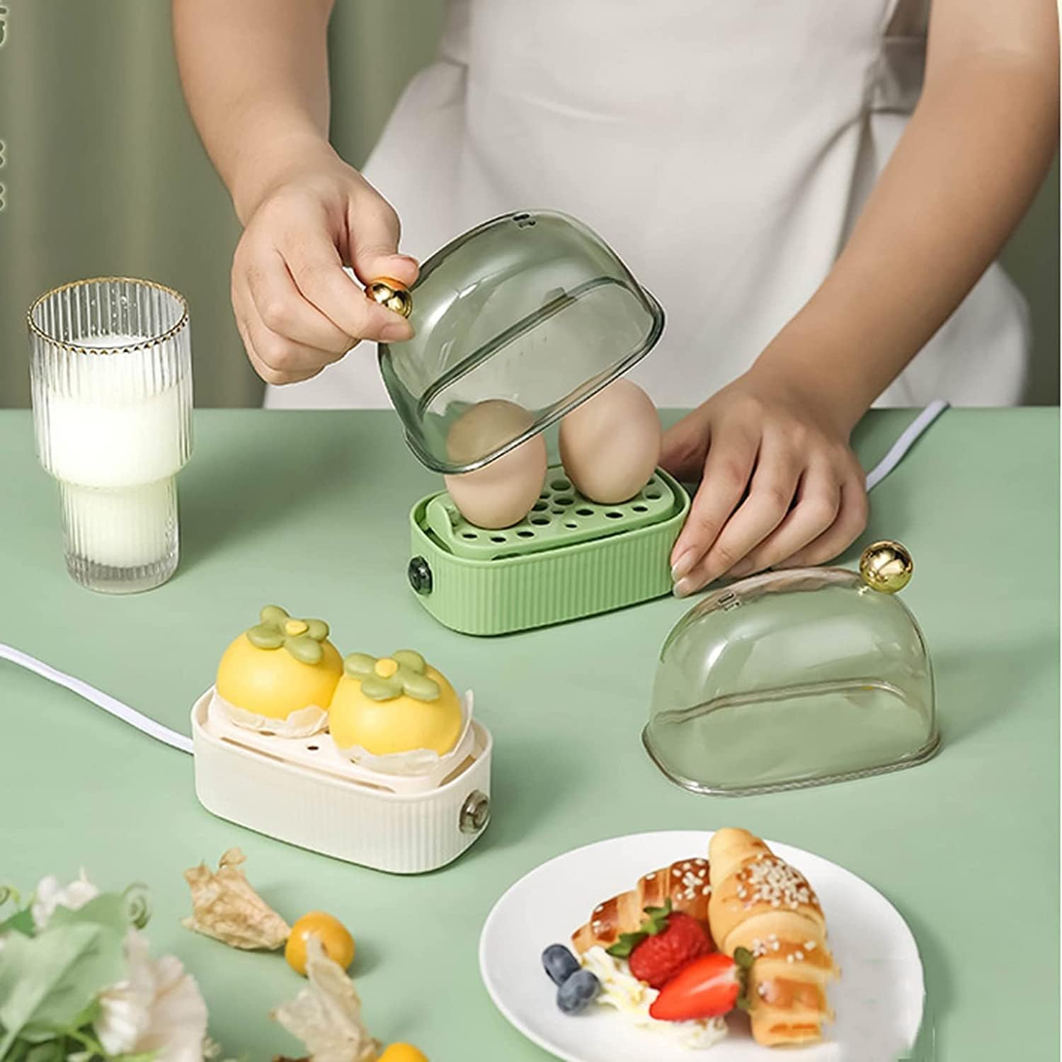 EggNest - 2-Egg Electric Egg Boiler & Poacher with 3 Cooking Settings 2