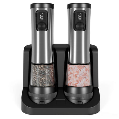 Electric Pepper and Salt Grinder Set - Rechargeable with Adjustable Coarseness 1
