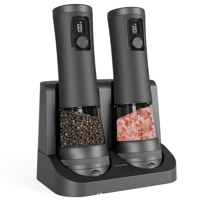 Electric Pepper and Salt Grinder Set - Rechargeable with Adjustable Coarseness 6