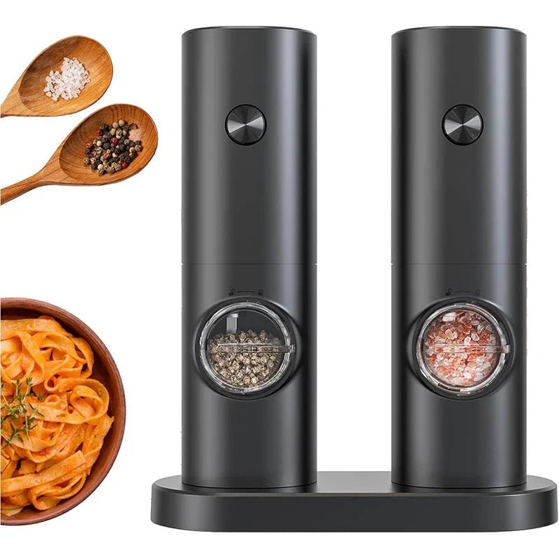 Electric Salt and Pepper Grinder Set - Adjustable Coarseness Ceramic Mill 0